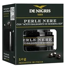 De Nigris 1889 Perlas de Módena Negras con Gotas de Vinagre Balsámico | Elegantes Perlas de Vinagre Balsámico | Vinagre Balsámico Auténtico para un Sabor Intenso | Un Delicia para tus Platos, 50gr