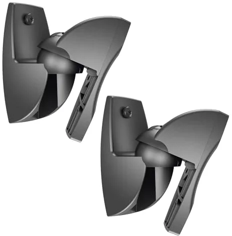 Vogel's VLB 500 Soporte de Pared Universal para Altavoces, Giratorio hasta 180º, Inclinable hasta 20º, Premontado, Máx. 5 kg, Negro (2X)