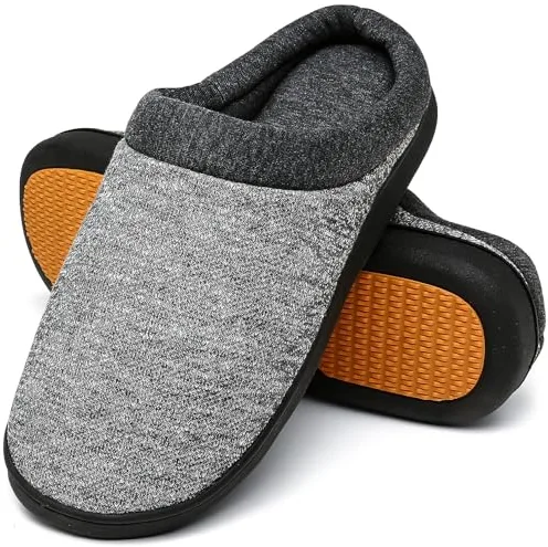 Mishansha Zapatillas Casa Hombre Invierno Pantuflas Mujer Invierno Zapatillas de Estar por Casa Antideslizantes Memory Foam Slippers Gris, Gr.39 EU