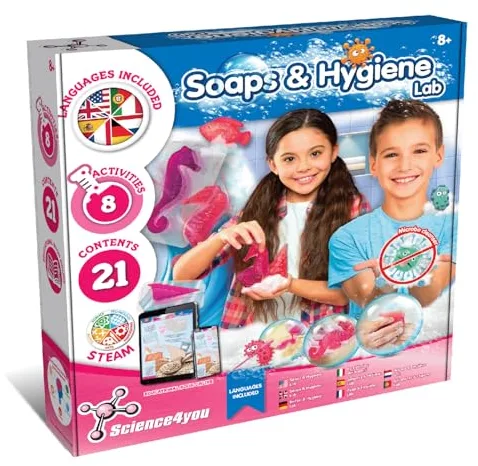 Science4you - Fabrica de Jabones para Niños +8 Años - Kit Científico para Hacer Jabones Perfumados Artesanales - Laboratorio de Ciencia con Experimentos y Manualidades para Niños y Niñas 8-12 Años