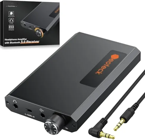 Neoteck Amplificador de Auriculares HiFi con Receptor de Bluetooth 5.0,Componentes de Amplificador de Auriculares de Audio Portátiles de 3,5 mm para MP3 MP4 Reproductor Digital Computadora Laptops
