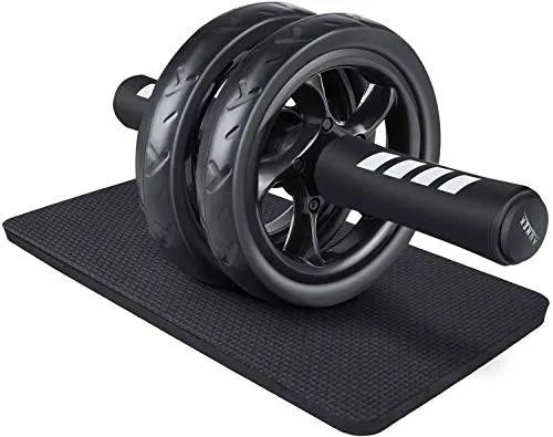 AUNEK Rueda Abdominal con Esterilla Rodillas Extra Gruesa Antideslizante, Rodillo Abdominal para Entrenamiento Core en Casa, Asas Cómodas y Rueda Estable para Tonificar Abdomen