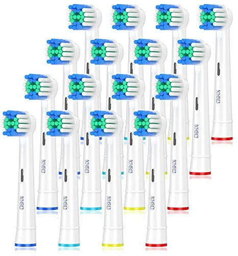 KHBD Recambios Cepillos Compatible con Braun Oral B, Cabezales de Precisión para de Cepillo de Dientes Eléctrico Oral B, Paquete de 16 (Blanco)