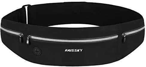 HAISSKY Riñonera Deportiva, Riñonera Running Mujer Hombre Impermeable Cremallera Cinturón de Correr Bolso Running para 6,9 Pulgadas de móvil iPhone 15 Pro Max 14 Pro 13 12, Samsung, Xiaomi, Huawei etc