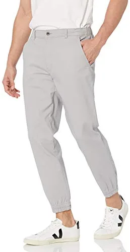 Amazon Essentials Pantalón Deportivo Chino de Corte Recto para Hombre, Color Gris Claro, Talla L