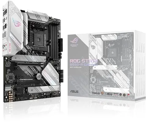 ASUS Rog Strix B550-A Gaming - Placa Base de Gaming ATX AM4 AMD B550 Ryzen (PCIE 4.0, etapas de Potencia agrupadas, Intel 2.5Gb Ethernet, Dos M.2 con disipadores, SATA 6 Gbps, Aura Sync RGB)