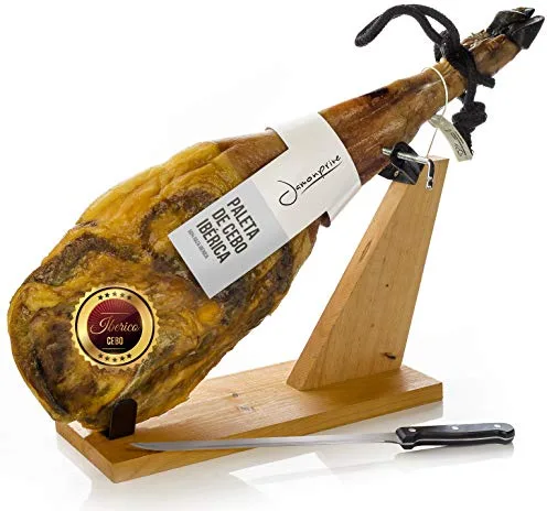 Jamón Ibérico de Cebo (Paleta) 4-4.5 Kg + Jamonero + Cuchillo - Paleta Ibérica