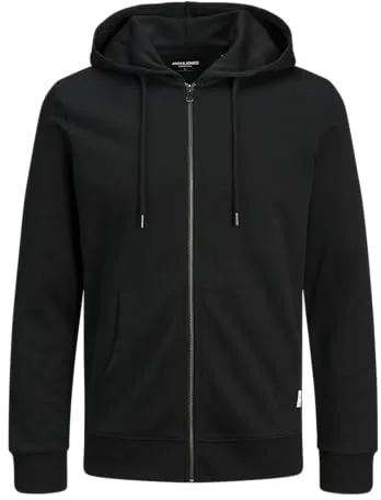 Jack & Jones Jjebasic Sweat Zip Hood Noos Sudadera con capucha de deporte, Negro, XL Hombre