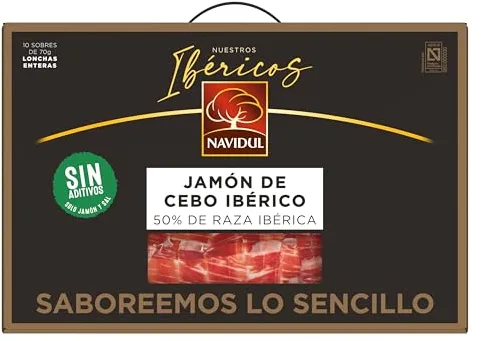 Navidul - Maletín de Jamón de Cebo Ibérico (50% raza ibérica) freshpack envasado al vacío - 10x70g
