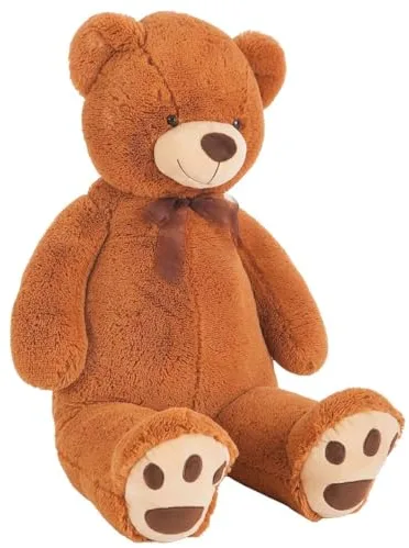 Creaciones Llopis - Oso de Peluche Gigante 100 cm Altura – Peluche XXL Súper Suave – Diferentes Modelos. (Marrón Claro)
