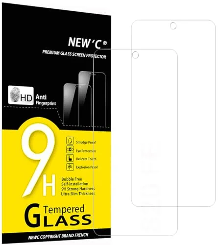 NEW'C 2 Piezas, Protector Pantalla para Samsung Galaxy S20 FE / S20 FE 5G, Cristal Templado Antiarañazos, Antihuellas, Sin Burbujas, Dureza 9H, 0.33 mm Ultra Transparente, Ultra Resistente