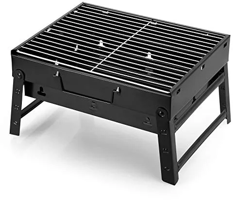AGM Barbacoa de carbón, 400x270x200 mm, barbacoa parrilla desmontable plegable portátil de acero para picnic, viajes, jardín, camping