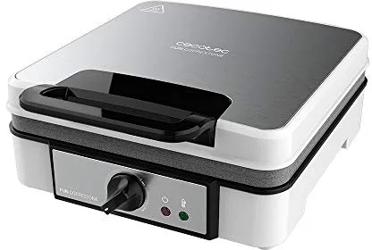 Cecotec Gofrera Eléctrica Fun Gofrestone 4Inox. 1200 W, Acero Inoxidable, 4 Gofres a la vez, Revestimiento antiadherente Rockstone, Temperatura ajustable