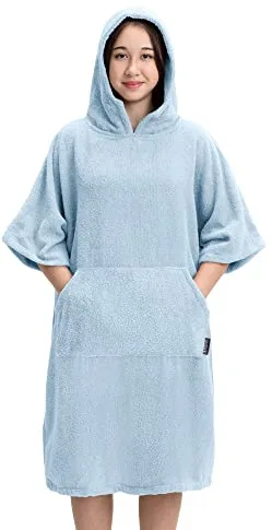 HOMELEVEL Poncho de Surf para niños - Toalla Cerrada de algodón con Capucha para niña o niño de 10 a 13 años - para baño Piscina Playa Camping
