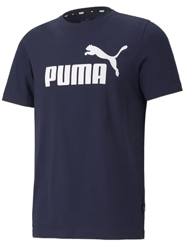 Puma Ess Logo Tee Camiseta de Deporte, Peacoat, S Hombre