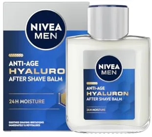 NIVEA MEN Hyaluron Bálsamo After Shave Antiedad con Ácido Hialurónico (1 x 100 ml), bálsamo hidratante para calmar la piel tras el afeitado, bálsamo facial refrescante