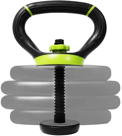 Yes4All B6D1 Mango ajustable para kettlebell, convertidor de plato de pesas, Neo Verde