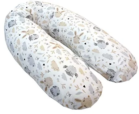 Emi&Sam, cojín de lactancia, 170 cm, funda de embarazo, cojín de posicionamiento, funda de repuesto ((solo funda) 21. Familia del bosque)