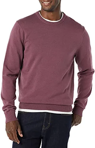 Amazon Essentials Suéter de cuello redondo para hombre (disponible en tallas grandes y altas), ciruela, talla M