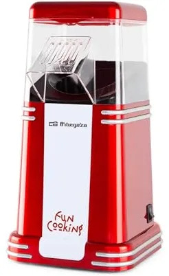 Orbegozo PA 4350 - Palomitero vintage, cocina sana sin aceite, palomitas en 3 minutos, fácil de usar, 1200 W