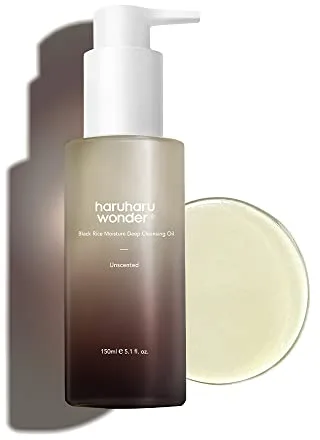 haruharu wonder Black Rice Moisture Cleansing Oil, Doble Limpieza, Desmaquillante Diario, Limpiador en aceite, Para todo tipo de pieles, Puntos Negros, No comedogenico, 150ml