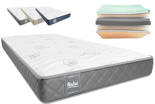 Don Descanso - Colchón 105x190 Viscoelastico Mulhacen DualSense, Altura ± 15cm. Multicapa con Núcleo GravityFoam, Firmeza Alta, Doble Cara Invierno/Verano, Transpirable. Fabricado en España, Gris