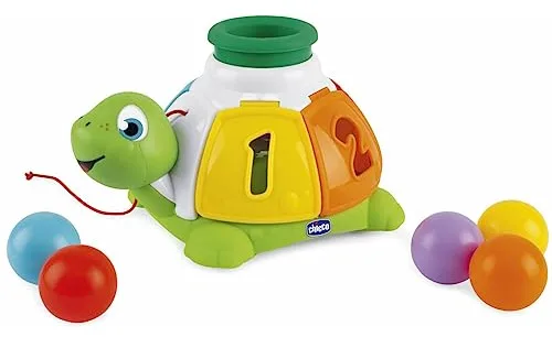 Chicco Tortuga Sorpresa, Juguete Electrónico Clasificador de Formas con 5 Bolas de Colores, Actividades Manuales Divertidas y Melodías, Juguetes Educativos para Niños de 1 a 4 Años