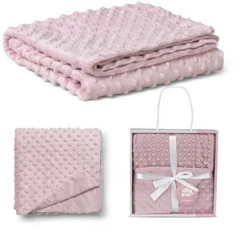 Interbaby - Manta Bebe Recien Nacido | Mantita Bebe 100% Poliéster, Terciopelo, Suave, Cómoda, Cálida | Manta Meses Bebe 80x110cm, Unisex, para Cunas, Carritos | Rosa Maquillaje