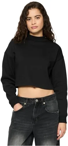 Urban Classics Ladies Oversized Cropped Hoodie Mujer Sudadera con Capucha Negro L