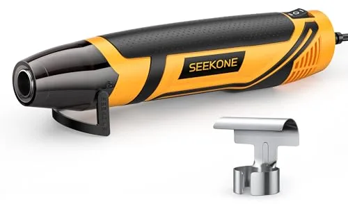 SEEKONE Mini Pistola de Aire Caliente 2 Temperaturas 260℃/450℃, 350W Pistola de Calor Portátil Calentamiento Rápido con Protección Contra Sobrecargas, Boquillas Reflexivo, para Acuarela Secar