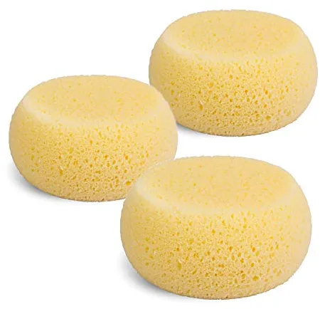 Suavinex, Pack de 3 Esponjas Hidrófilas para Bebés, Esponja para Bebé Recién Nacido, muy Suaves y Absorbentes, de Larga Duración, para el Aseo Diario, Tamaño Grande, Amarillo, 3U