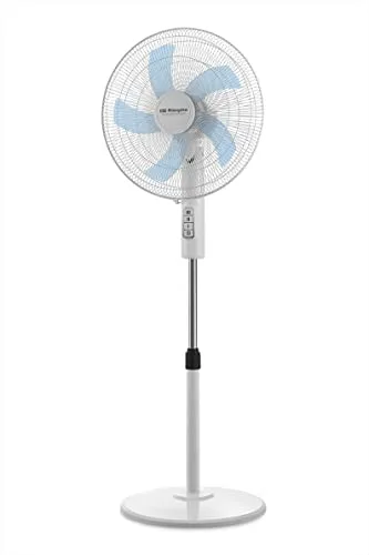 Orbegozo SF 1040 - Ventilador de pie, 3 velocidades, silencioso, cabezal oscilante multiorientable, altura regulable, 45 W, Blanco