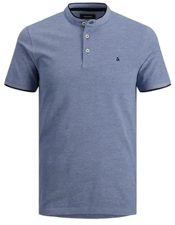 JACK & JONES Jjepaulos Mao Polo SS Camisa, Cuello Redondo, M para Hombre