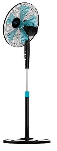 Cecotec Ventilador de Pie EnergySilence 510. 40 W, 5 Aspas de 40 cm de diámetro, Oscilante, 3 Velocidades, Altura Ajustable 110-130 cm, Motor de Cobre, Diseño en Negro