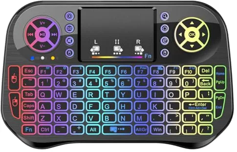 LONGYI i10 Mini Teclado Inalambrico, Smart TV, Android Keyboard with Touchpad, Bluetooth y 2.4G Mini Keyboard for Smart TV Remote Control/PC/Pad/Xbox/Android Box/HTPC