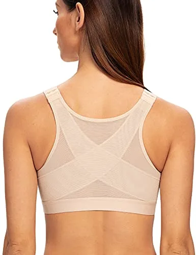 MELENECA - Sujetador Corrector de Postura con Soporte Trasero y Cierre Frontal para Mujer Beige 90B