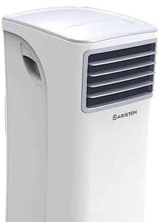 Ariston, Mobis 9 - Pinguino Aire Acondicionado Portátil Silencioso con Temporizador y Mando a Distancia, Climatizador 24x69x2.5 Blanco, Fabricado para Instalación en España, Eficiencia A Rango(A+++/D)