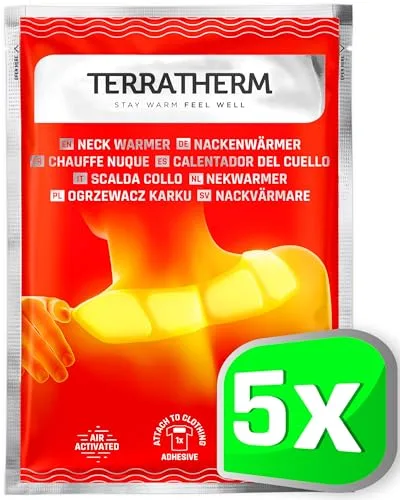 Parches de calor adhesivos para hombro y cuello - 8 h de calor profundo calmante - calentador de cuello, calentador de hombros, activado por aire - 5 unidades