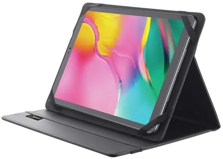 Trust Mobile Primo Funda Universal para Tabletas de 10", Folio Reciclada, Bolsa Hecha con 6,5 Botellas Pet Recicladas, Carcasa con Función Soporte - Negro