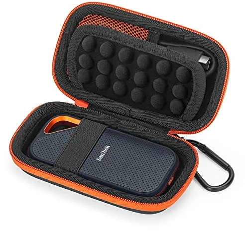 Estuche para Sandisk Extreme/Sandisk Extreme Pro/WD My Passport SSD Portable, Funda ​Caja Disco Duro Rígida Viaje Almacenamiento, Bolsa Cubrir Protectora Transporte Portátil(Rust Red)
