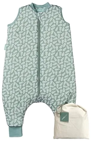 molis&co - Pijama Manta con Pies 2.5 TOG - 70 cm (1 año) - Ideal para Invierno - Suave y cálido - 100% algodón (Oeko-Tex 100) - Green Garden
