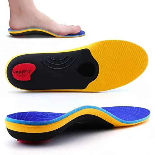 VALSOLE Plantillas ortopédicas para mujeres y hombres Soporte de pie alto Plantillas de zapatos funcionales suaves Inserto para pies planos, dolor de pie, fascitis plantar (Azul, 38-39 EU 25cm)