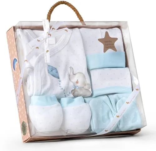 Interbaby Set Regalo Bebé 5 Piezas, modelo Elefantito, azul