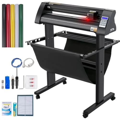 VEVOR Plóter de Corte de Vinilo 720 mm Luz Guía LED Signmaster Label Maker Plotter de Corte de Vinilo 15-800 mm/s para Campo de Publicidad Decoración Variada Artesanía Fabricación de Etiqueta