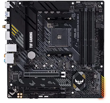 ASUS TUF Gaming B550M-PLUS WiFi II - Placa Base de Gaming Micro-ATX AMD (PCIe 4.0, 2X M.2, VRM de 10 etapas, Wi-Fi 6, 2.5 GB Ethernet, HDMI, DP, USB 3.2 Gen. 2 de Tipo A y C, Aura Sync RGB), B550 II