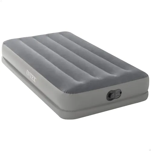 Intex Colchón Hinchable Individual Dura Bream Prestige, Cama de Aire 99x191x30 cm, Capacidad 1 Persona, máx 136Kg, Bomba de inflado incorporada, Colchón Inflable Fiber-Tech (64112)