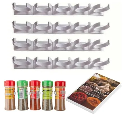 Kapavela Especieros para cocina, Organizador especieros para pared, Soporte de botes de especias para estanteria, Organizador armarios y cajon, Codimentero para 20 botes