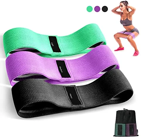 Suright Gomas Elasticas Musculacion, Bandas Elasticas Musculacion Antideslizantes de Tela, Cintas Elasticas Musculacion 3Niveles de Ejercicios para Gluteos,Cadera,Piernas,Yoga,Pilates,Crossfit,Fitness