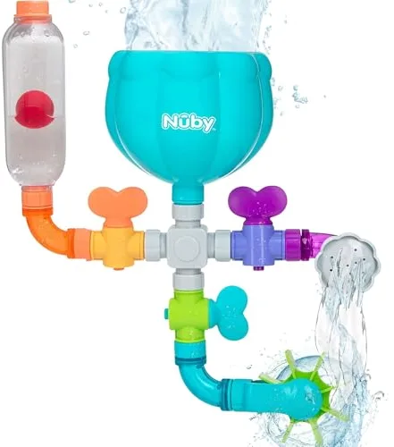 Nuby Wacky Waterworks – Juguete de baño con Ventosa | Desarrollo cognitivo para niños | Juguete de Agua Interactivo | Divertido y Educativo | A Partir de 18 Meses