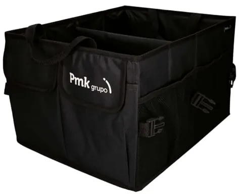 PMK GRUPO - Organizador Maletero Coche | Organizador Coche Impermeable Plegable Gran Capacidad Ajustable - Color Negro - 1 Unidad